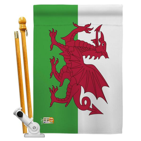Cosa 28 x 40 in. Wales Flags of the World Nationality Impressions Decorative Vertical House Flag Set CO4120322